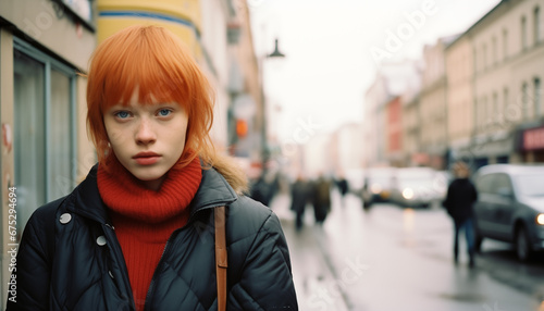 Youthful Presence in a Vibrant Urban Scene