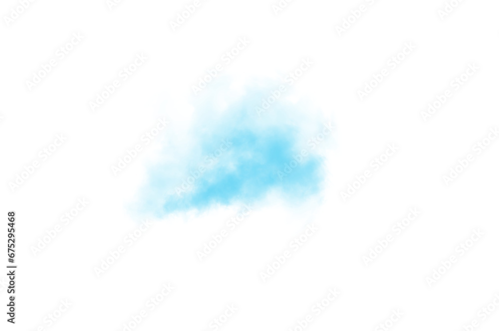 Blue fog or smoke on transparent background.