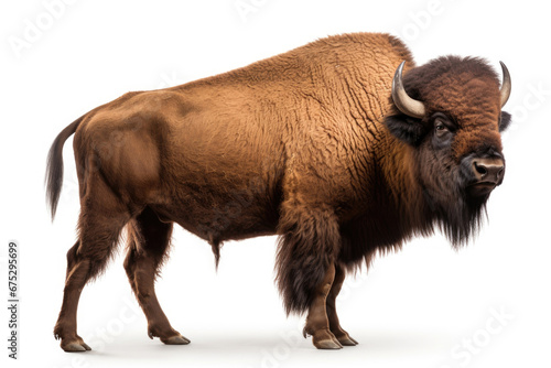 Bison on white background