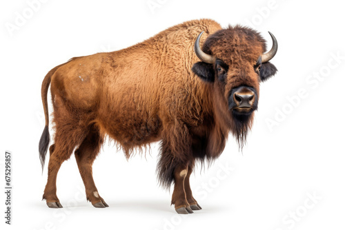 Bison on white background