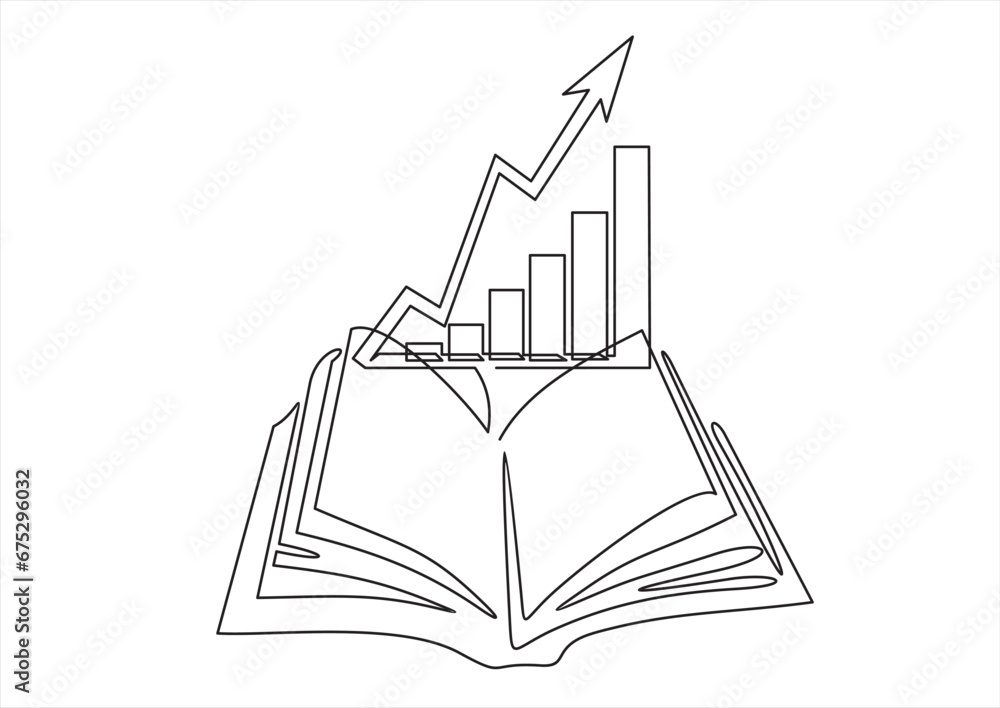 Illustration of graph on book