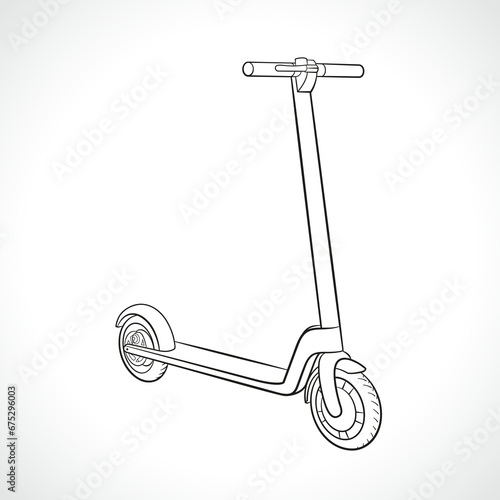 electric scooter black sketch isolated