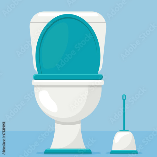 toilet color flat design vector