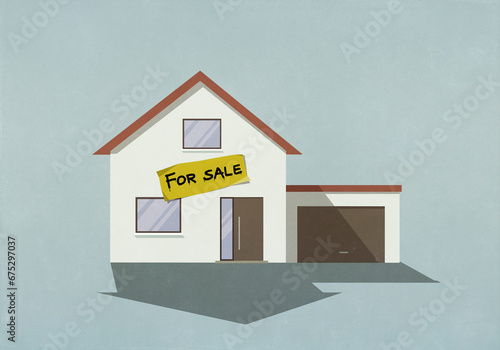 For sale sign on house
 photo