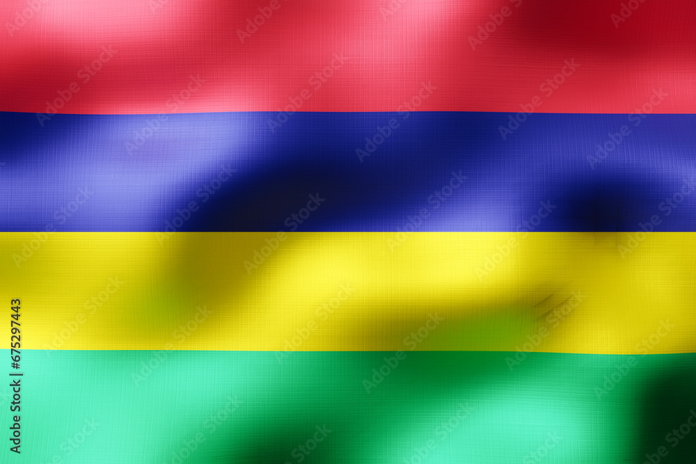 Mauritius - textile flag - 3d illustration Mauritius - textile flag - 3d illustration