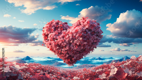 heart shape in love. mixed media