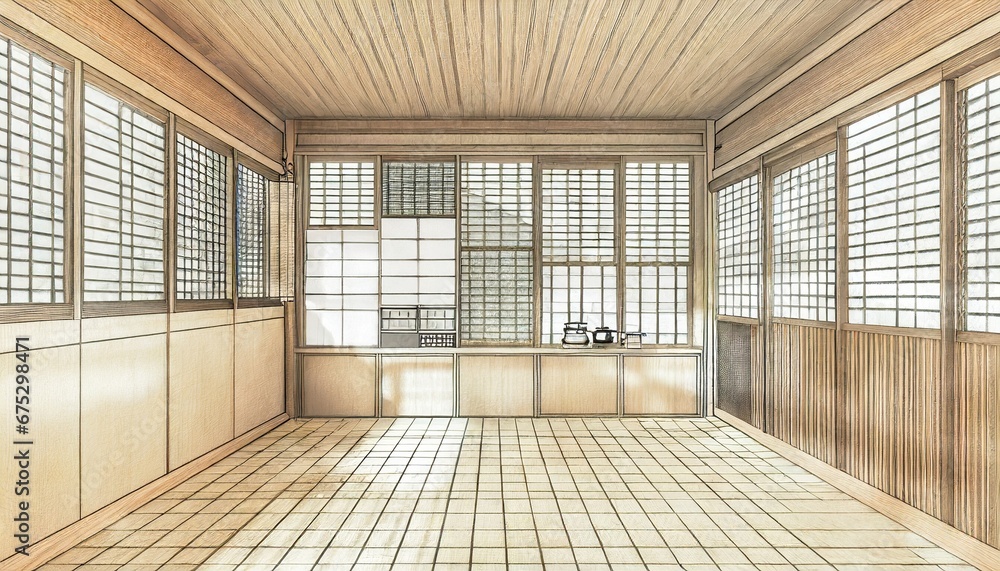 Obraz premium 日本の古風な家屋