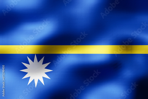Nauru - textile flag - 3d illustration