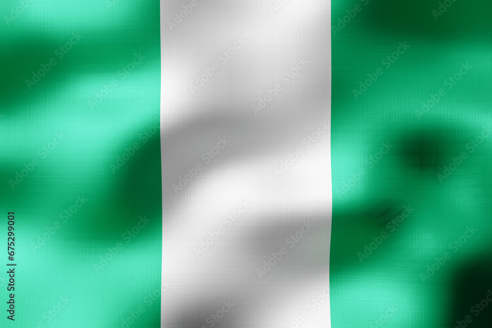 Nigeria - textile flag - 3d illustration