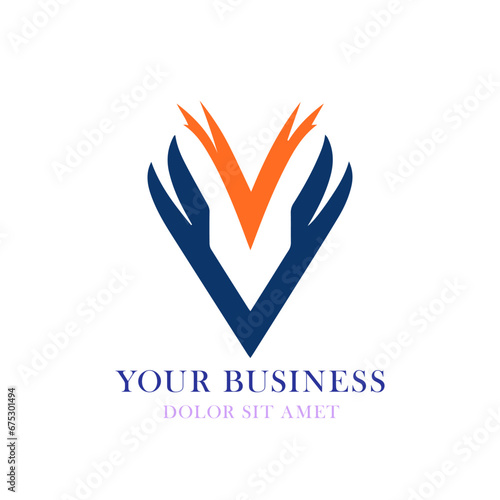 abstract rune symbol tribal logo template for business