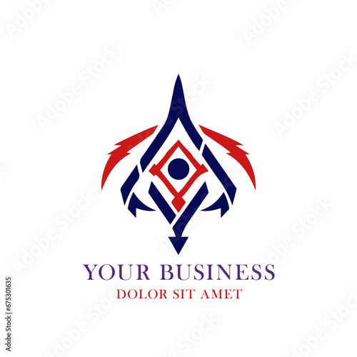 abstract rune symbol tribal logo template for business