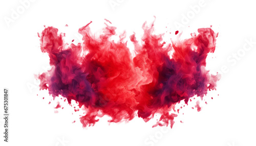 red paint splashes isolated on transparent background cutout