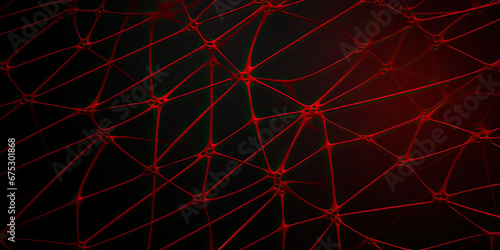 Abstract red net grid texture on black background