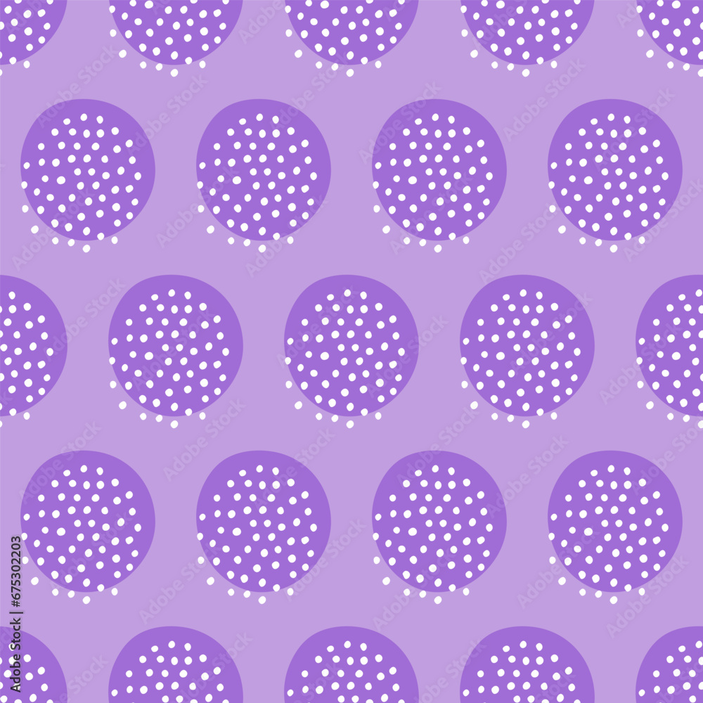 Purple seamless pattern with circles and dots Purple seamless pattern with circles and dots