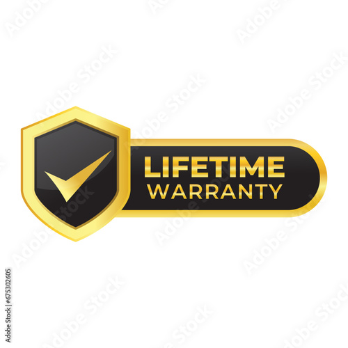 Gradient banner lifetime warranty. Lifetime Warranty label, sticker, seal, badge, icon, logo, signflat vector illustration