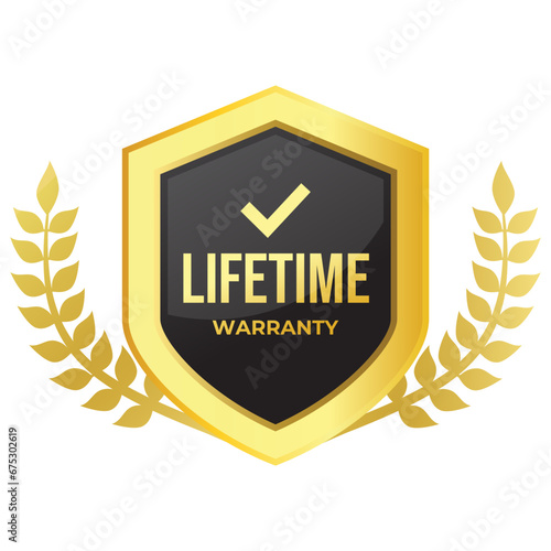 Gradient banner lifetime warranty. Lifetime Warranty label, sticker, seal, badge, icon, logo, signflat vector illustration photo