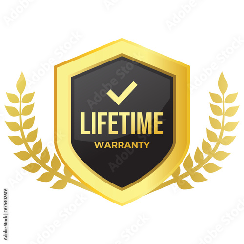 Gradient banner lifetime warranty. Lifetime Warranty label, sticker, seal, badge, icon, logo, signflat vector illustration