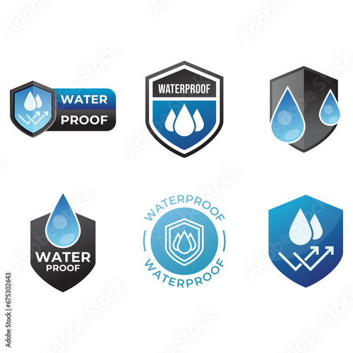 Waterproof label or waterproof symbol vector isolated. Waterproof label for product packaging design element.