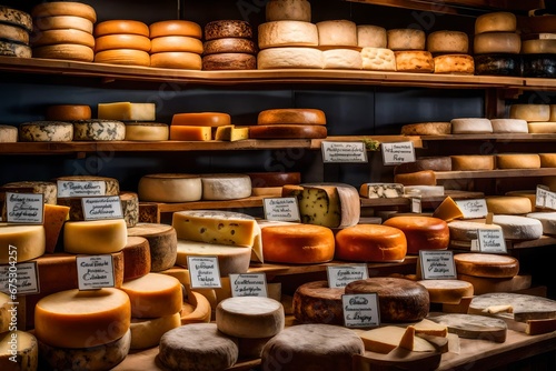 Visit a local cheese shop and photograph the fascinating display of cheese varieties