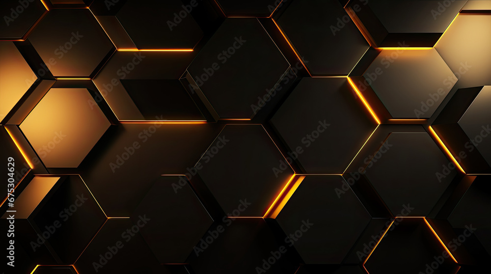 Luxury hexagonal abstract black and gold metal background Luxury hexagonal abstract black and gold metal background