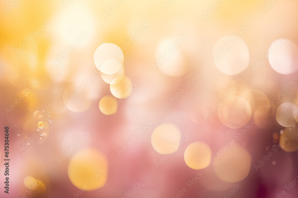 Obraz premium Yellow, pink and golden background with light bokeh. 