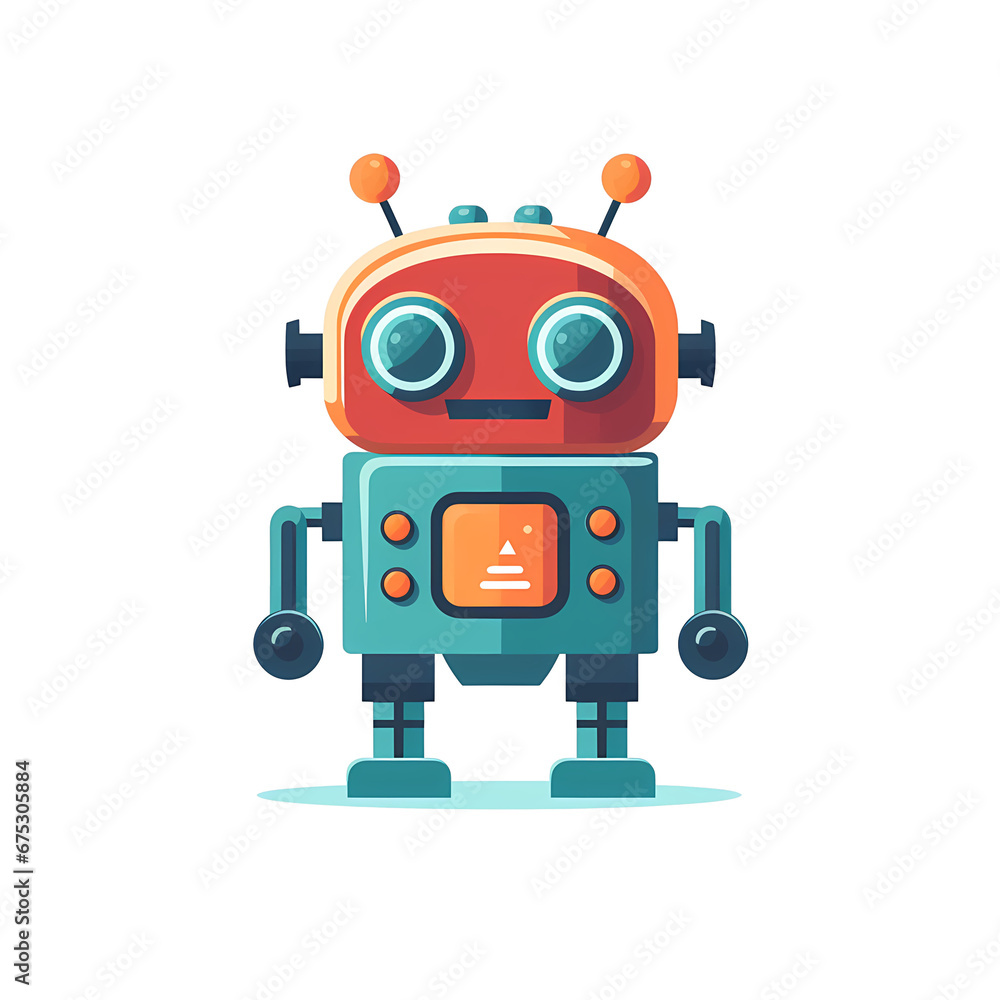 robot flat illustration robot flat illustration