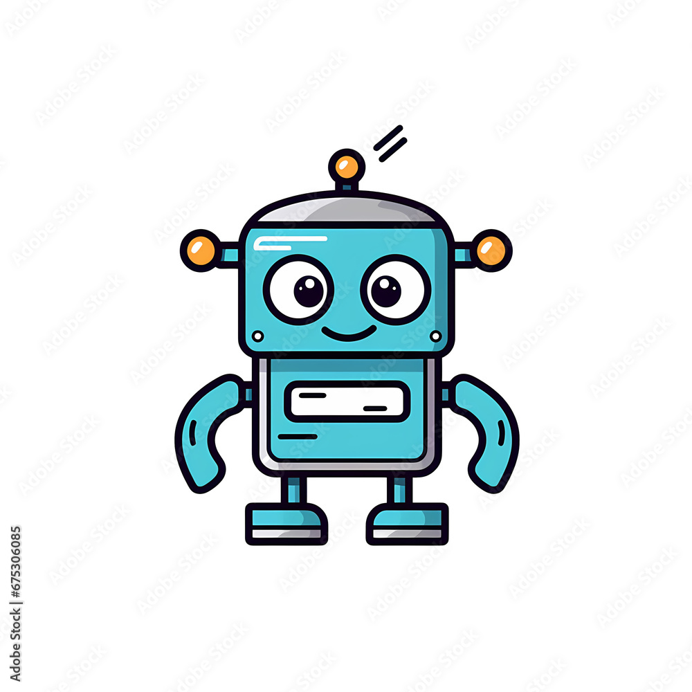 robot flat illustration robot flat illustration