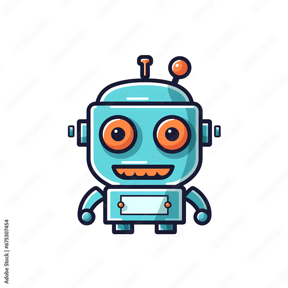 robot flat illustration robot flat illustration