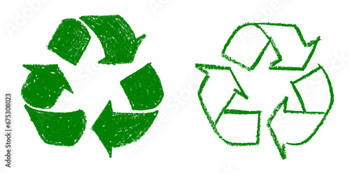 Принти на полотні Crayon Recycle Symbol