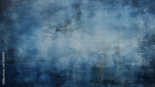 Dark blue grungy distressed canvas bacground. generative AI.