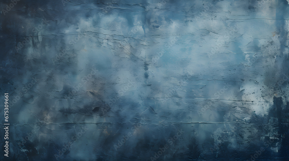 Dark blue grungy distressed canvas bacground. generative AI.