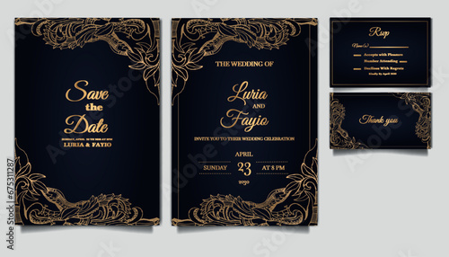 luxury elegant wedding invitation set