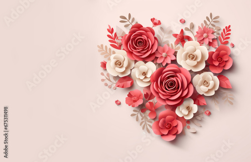 Paper Art Elegance: Happy Valentine's Day Card in Delightful Style