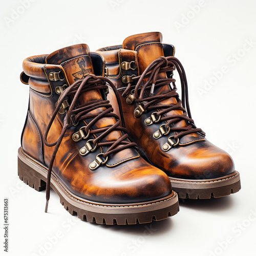 watercolor Boots shoe clipart, Generative Ai photo