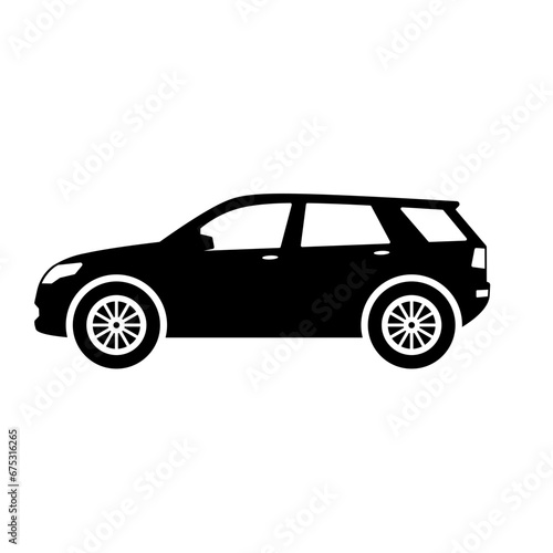 SUV car icon vector. Sport utility vehicle silhouette for icon, symbol or sign. SUV car graphic resource for transportation or automotive