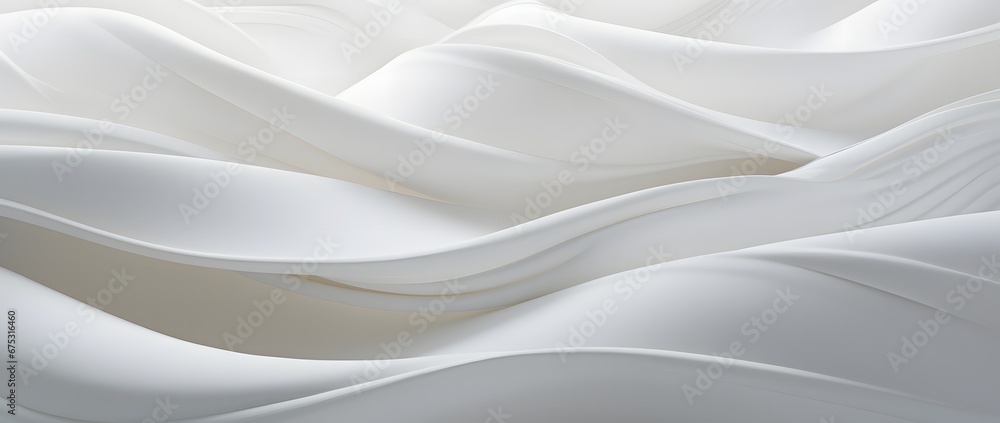 Obraz premium a background of white curved creased fabric, in the style of multi-layered geometry, piles/stacks, light-filled, slide film, minimalist ceramics, photo taken with nikon d750, use of paper
