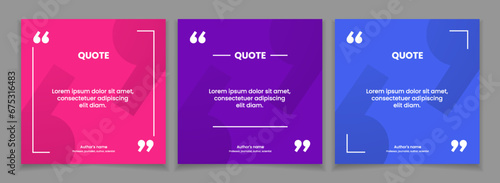 3D bubble testimonial banner  quote  infographic. Social media post template designs for quotes. Empty speech bubbles  quote bubbles and text box. Vector Illustration EPS10.