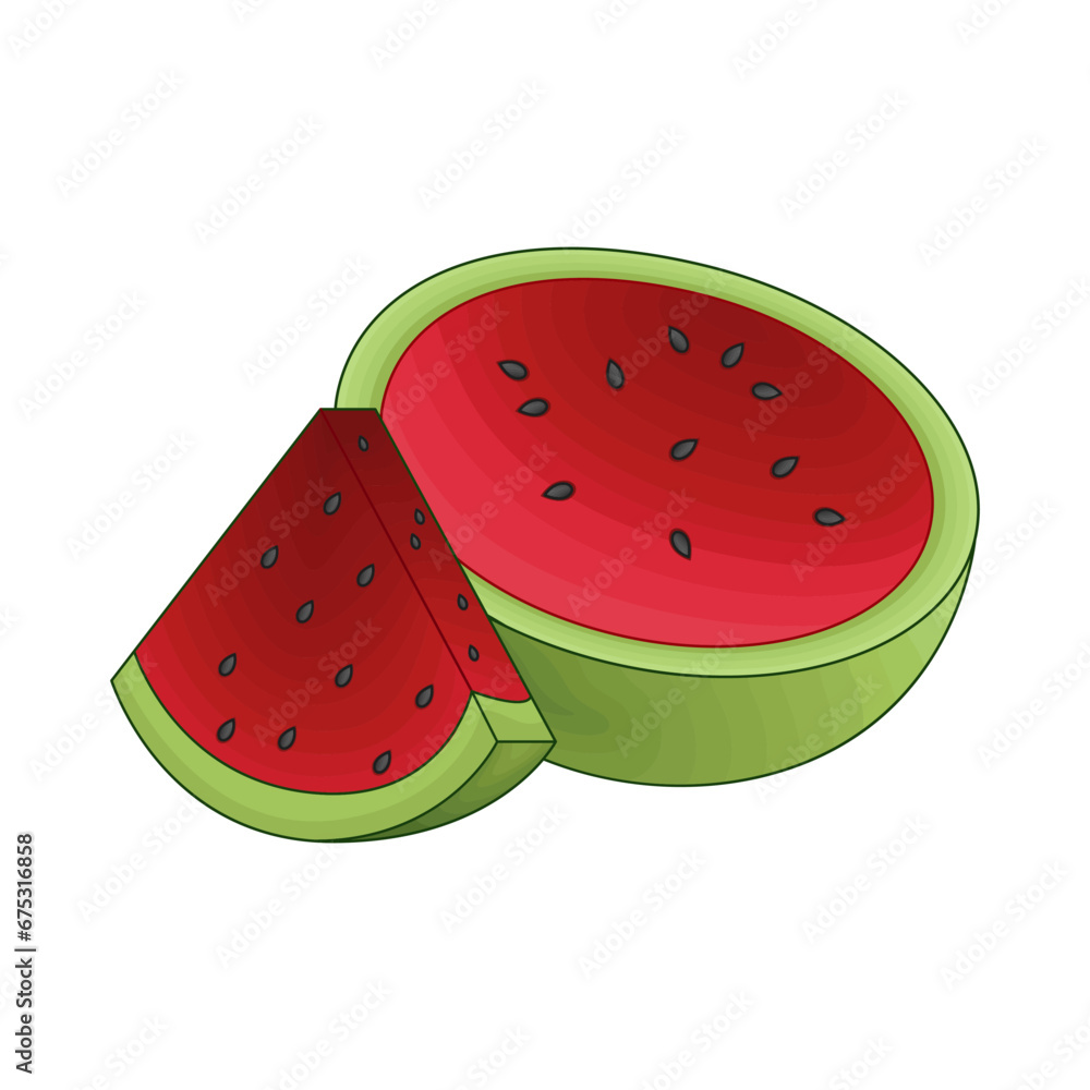 half watermelon illustration half watermelon illustration