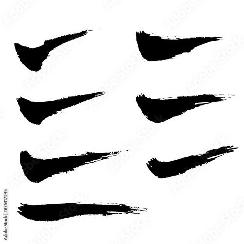 和風素材　筆で描かれた線のイラストセット　ベクター