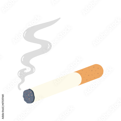 Cigarettes butt with smoking doodle
