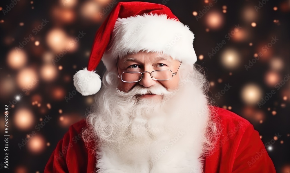 A Jolly Santa Claus with Spectacles and a Bushy Beard A Jolly Santa Claus with Spectacles and a Bushy Beard