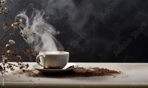 A Refreshing Cup of Java with Whiffs of Steam Filling the Air