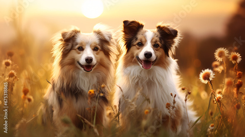 Background featuring a Playful Dogs, Ideal for Pet Enthusiasts and Animal Advocacy Materials