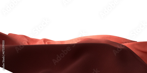 Smooth elegant red cloth on grey background © vegefox.com