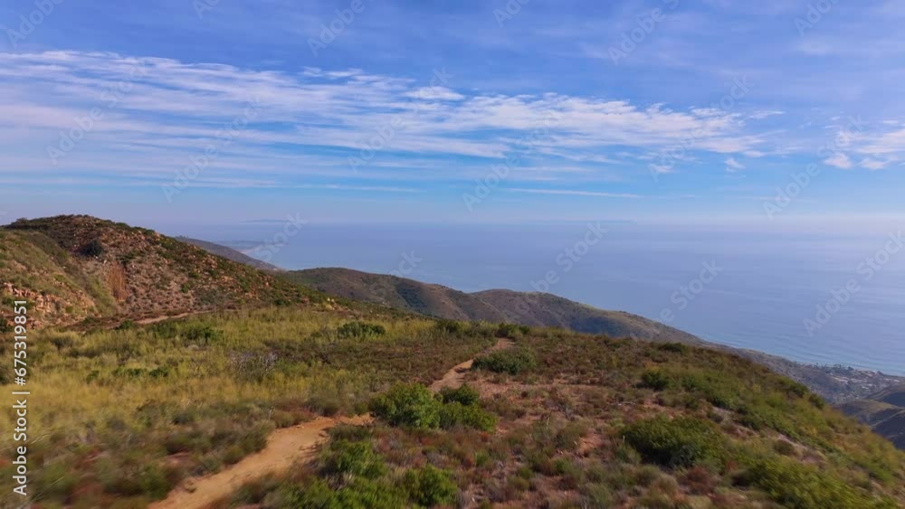 Santa Monica Mountain Aerial Hiking Trail Drone Santa Monica Mountain Aerial Hiking Trail Drone