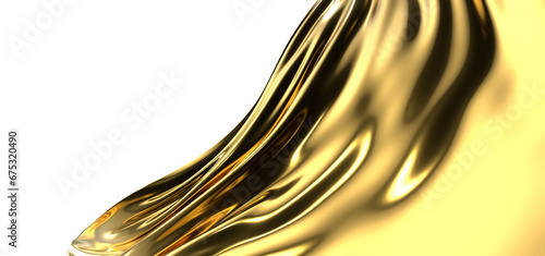 Captivating Gleam: Abstract 3D Gold Cloth Illustration for Eye-catching Designs