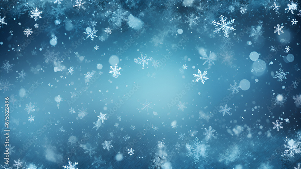 blue winter background with snowflakes | generative AI blue winter background with snowflakes | generative AI