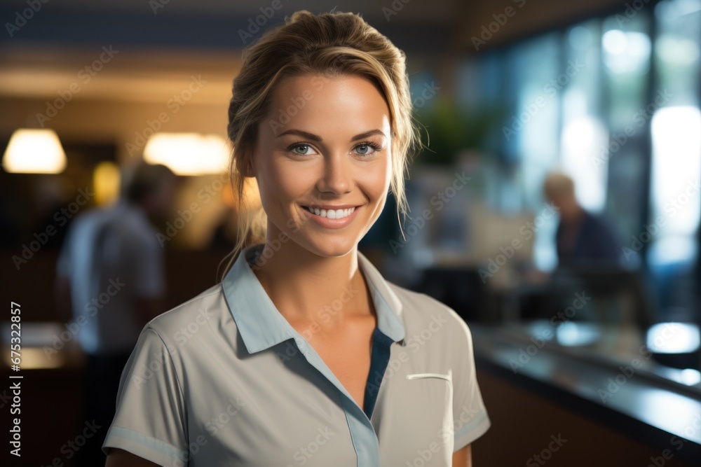 Fototapeta premium Smiling receptionist at the clinic