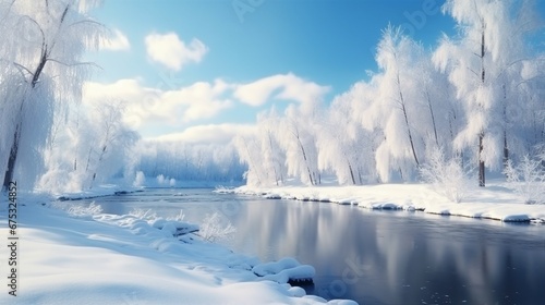 Nature Winter Background: Beautiful Park Scenery for Travel | Serene Snowy Landscape