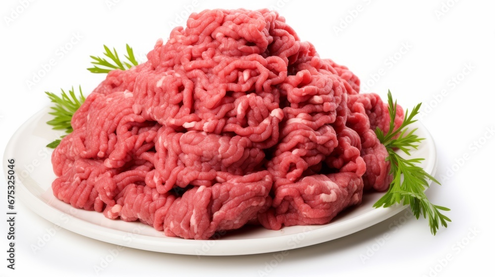 Fresh raw minced meat on white background Fresh raw minced meat on white background